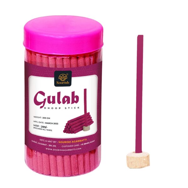 Gulab Dhoop Stick with Dhoop Holder, 200gm